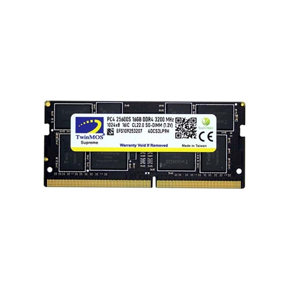TWINMOS 16GB DDR4 3200MHZ NOTEBOOK RAM VALUE MDD416GB3200N