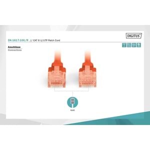 DIGITUS 10metre CAT6 Utp DK-1617-100/R Kırmızı Patch Kablo