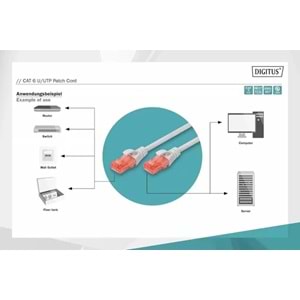 DIGITUS 10metre CAT6 Utp DK-1617-100/R Kırmızı Patch Kablo