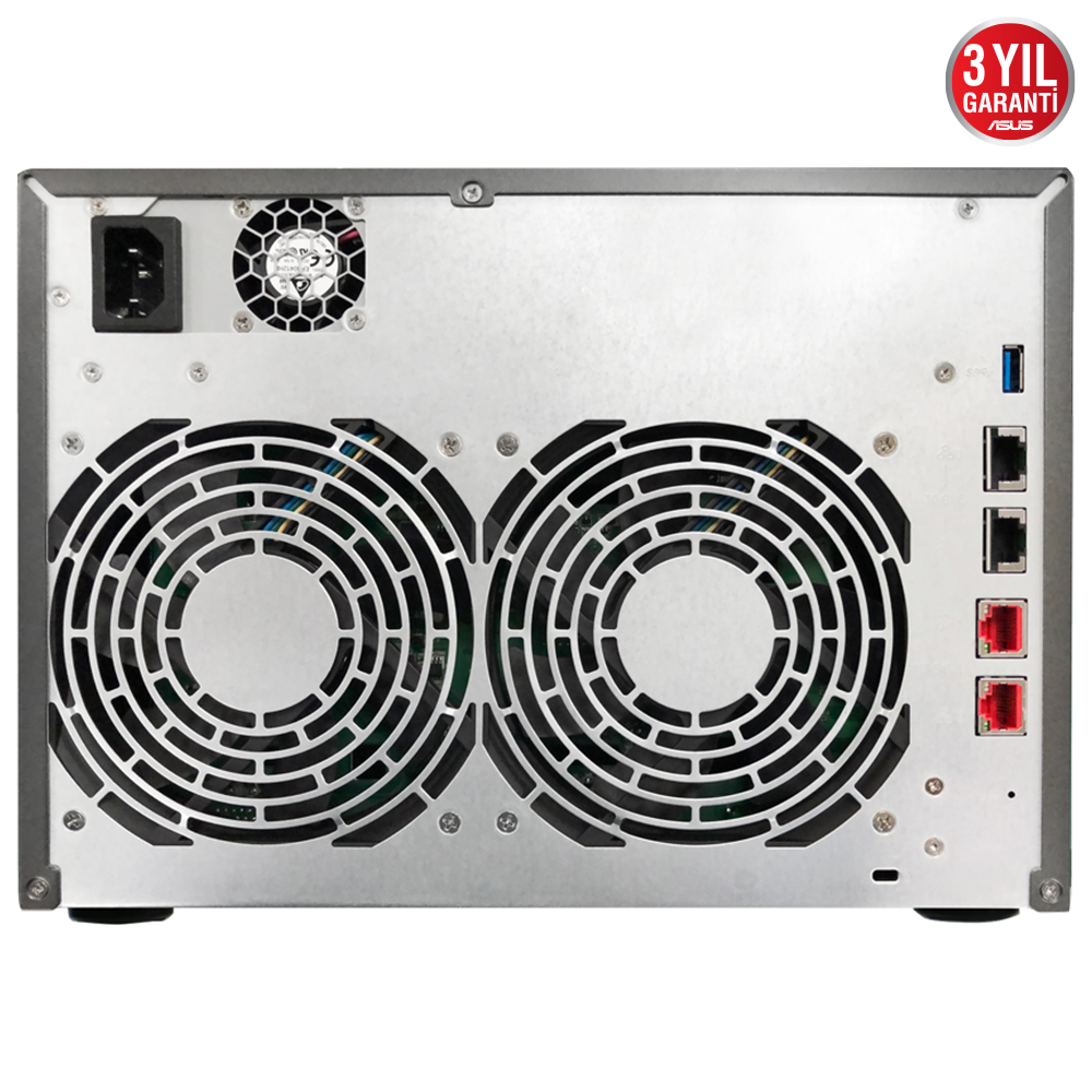 ASUSTOR 8diskli Atom QC-8GB RAM-2-10Gbe Nas Server AS6508T