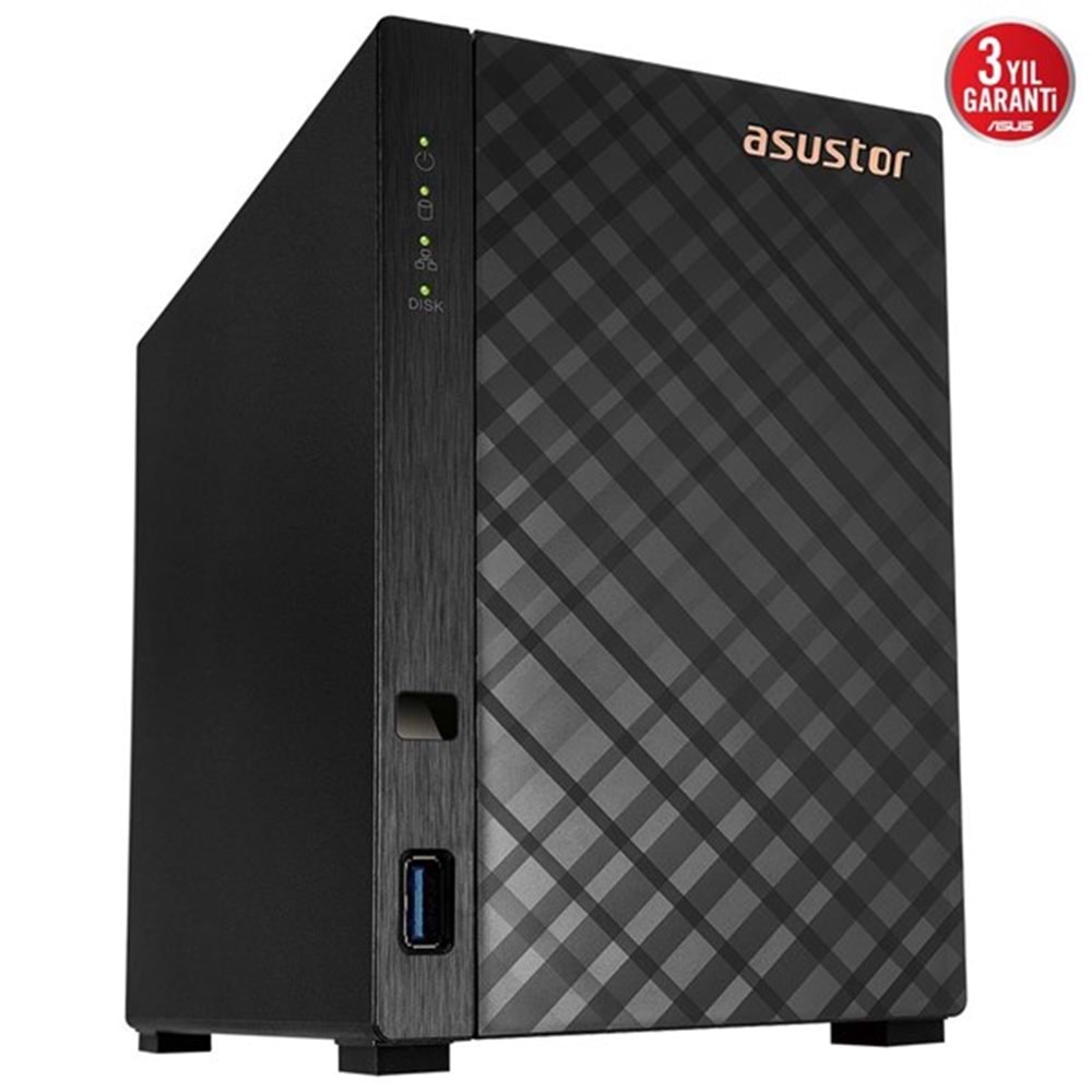ASUSTOR 2diskli Realtek QC-1GB RAM-Gigabit Nas Server AS1102TL
