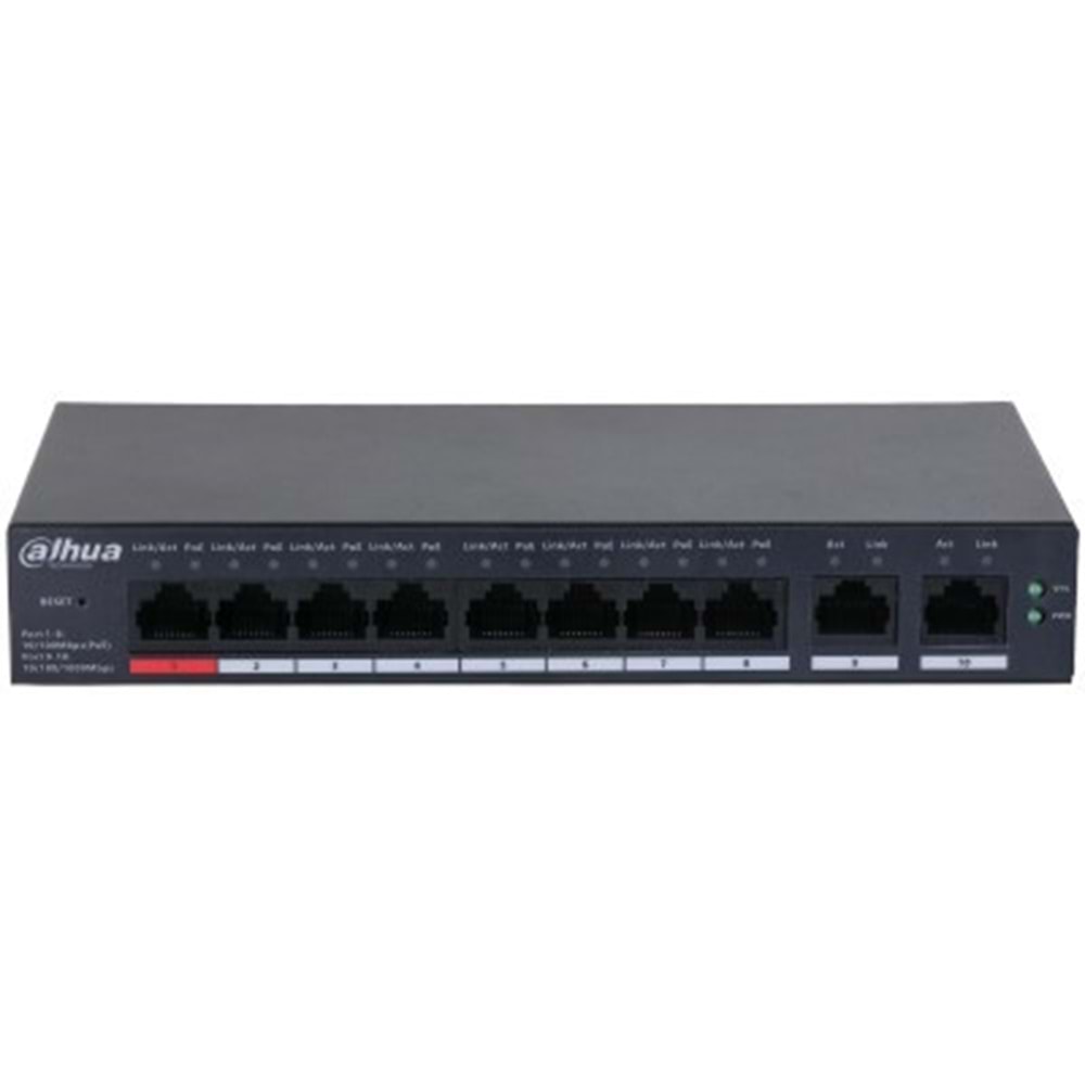 DAHUA 8port PoE 110w 2-Uplink Gigabit Cloud Yönetilebilir Switch CS4010-8ET-110