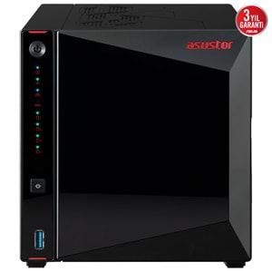 ASUSTOR 4diskli Celeron N5105 QC-4GB RAM-2-2.5GbE Nas Server AS5404T