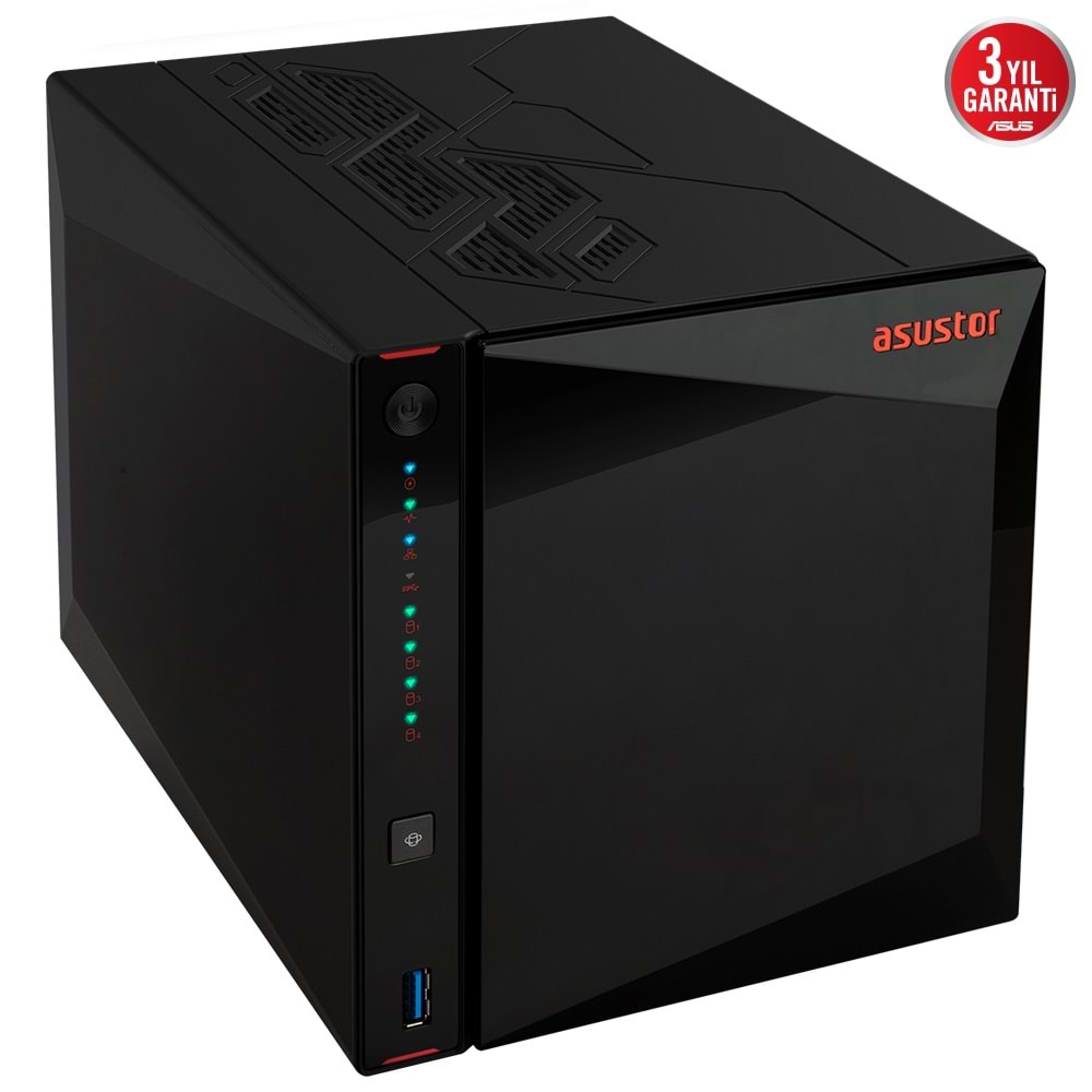 ASUSTOR 4diskli Celeron N5105 QC-4GB RAM-2-2.5GbE Nas Server AS5404T