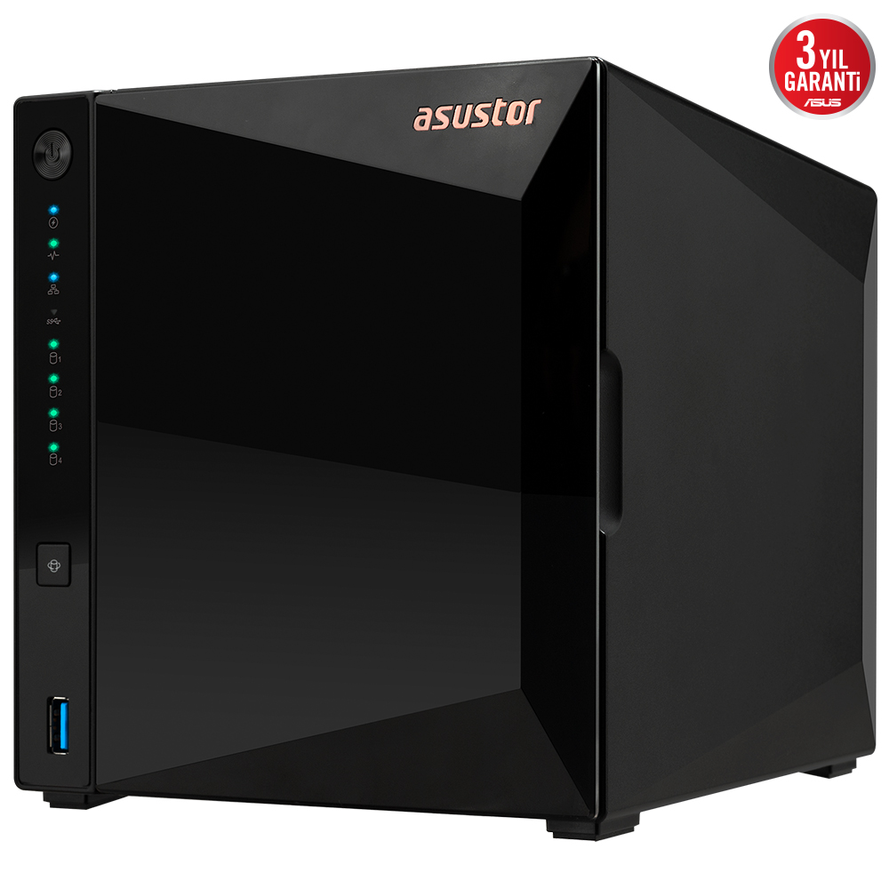 ASUSTOR 4diskli Realtek QC-2GB RAM-2.5GbE Nas Server AS3304T v2