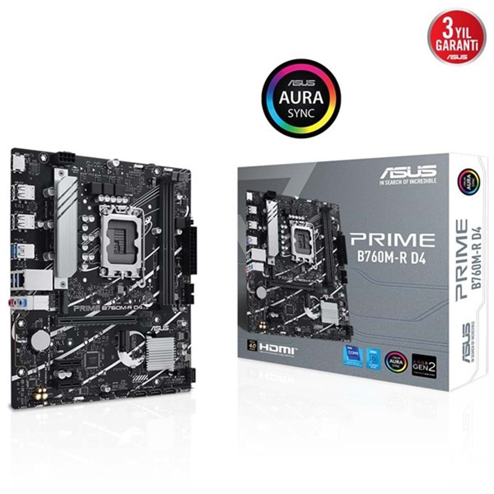 ASUS PRIME B760M-R DDR4 HDMI PCIE 4.0 1700p mATX