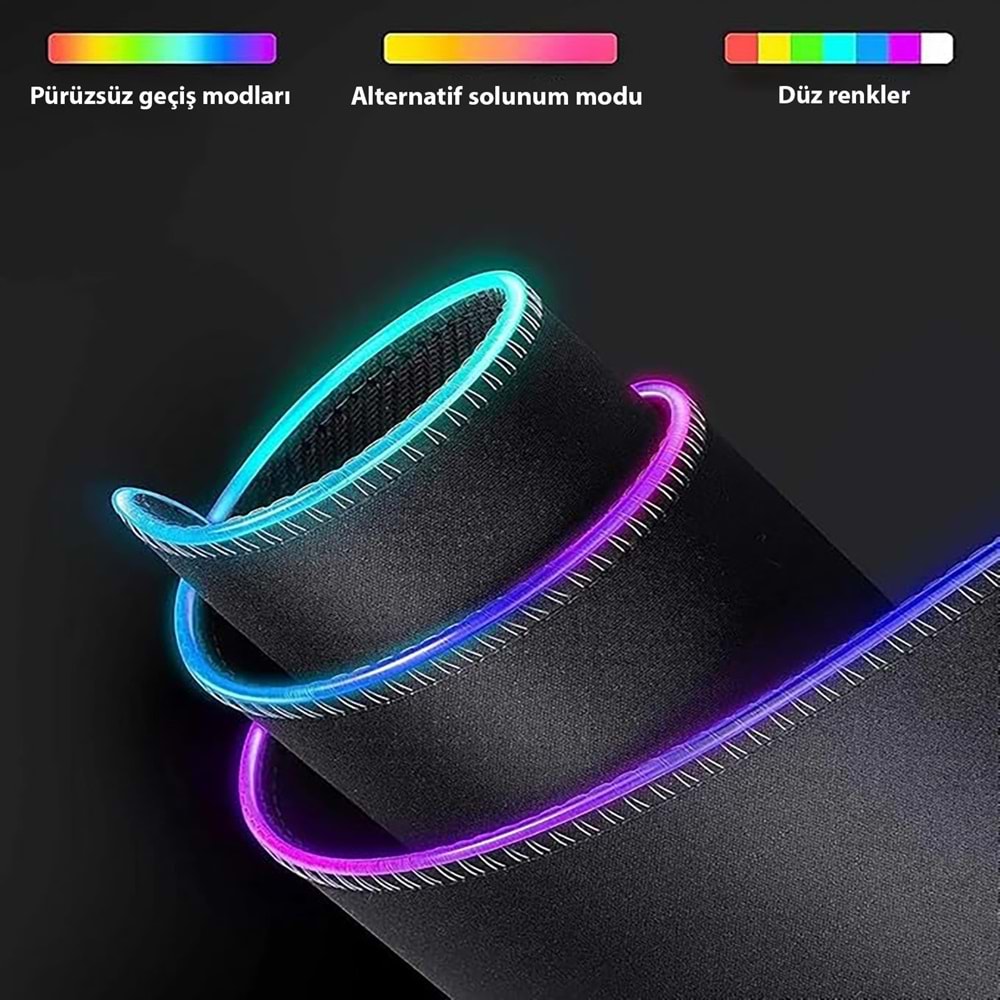 INCA IMP-022 RGB Led Aydınlatmalı Siyah Gaming Mouse Pad 770x295x3mm