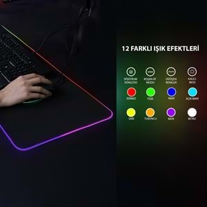 INCA IMP-022 RGB Led Aydınlatmalı Siyah Gaming Mouse Pad 770x295x3mm