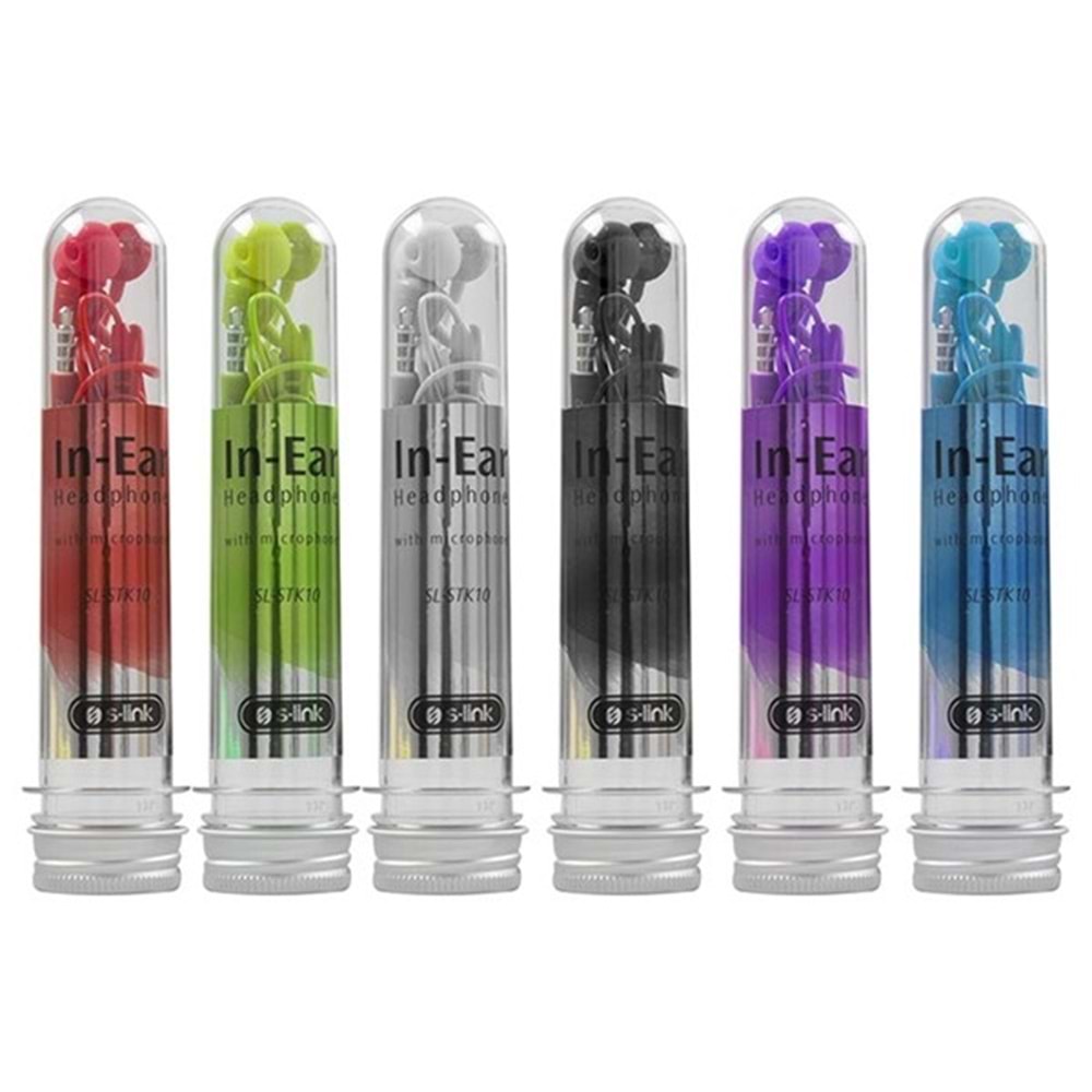 S-LINK SL-STK10 8*Beyaz 8*Siyah 5*Krımızı 3*Mor 3*Mavi Mikrofonlu Kulaklık 30'lu stand set