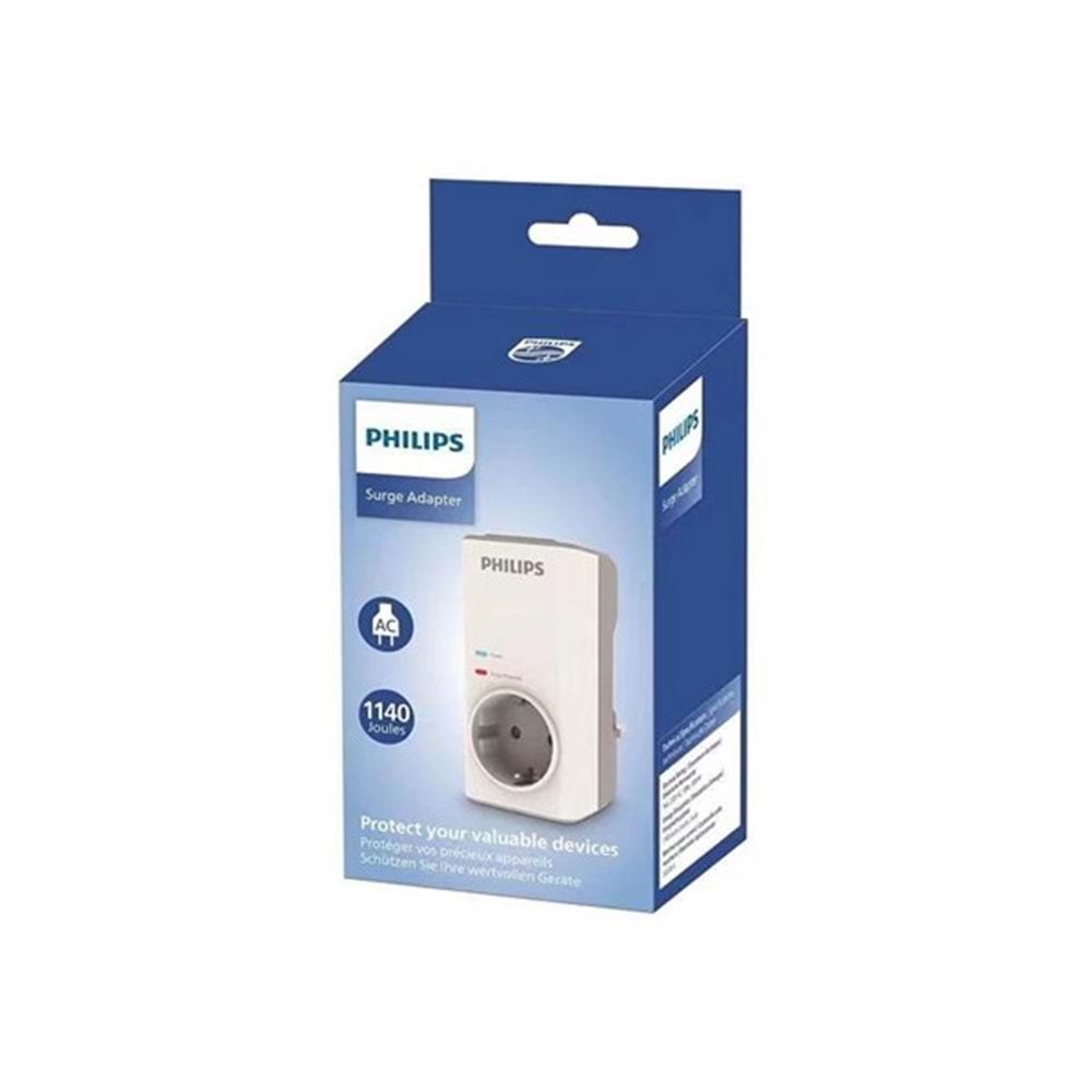PHILIPS 1-li CHP7010W/10 1140 Joules Akım Koruma Prizi Siyah