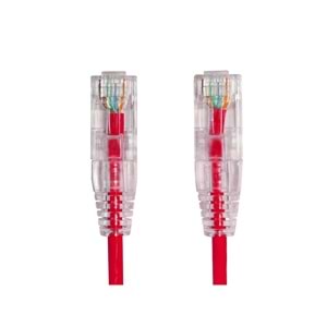 AGER 0.15metre CAT6 Utp Slim AWG28 AC-602-0015/R Kırmızı LSZH Patch Kablo (10'lu Paket)