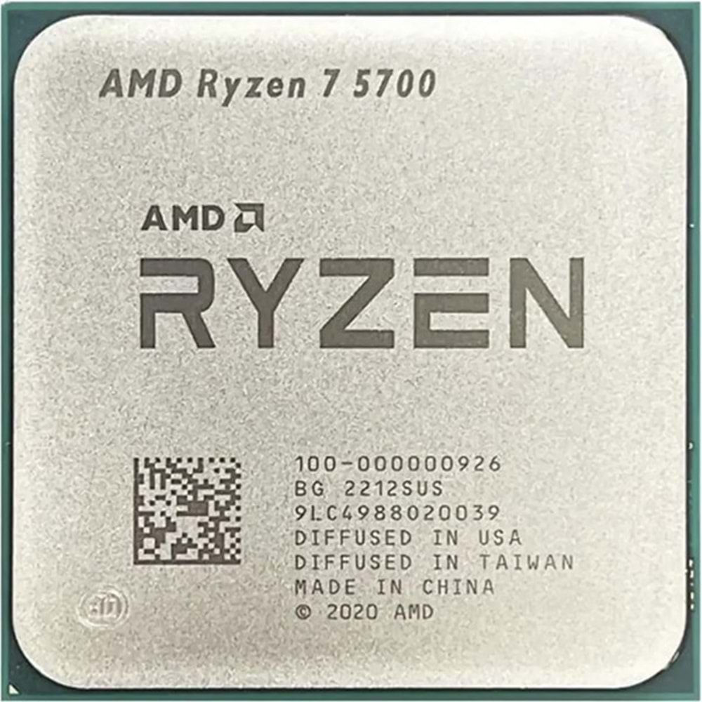 AMD RYZEN 7 5700 20MB 8çekirdekli VGA YOK AM4 65w Kutusuz+Fansız