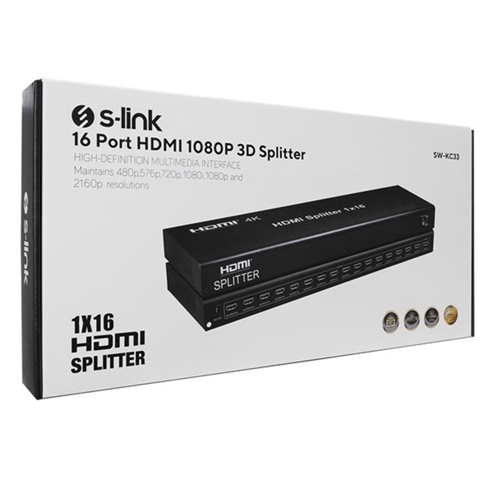 S-LINK 16port SW-KC33 1920x1080 HDMI Splitter