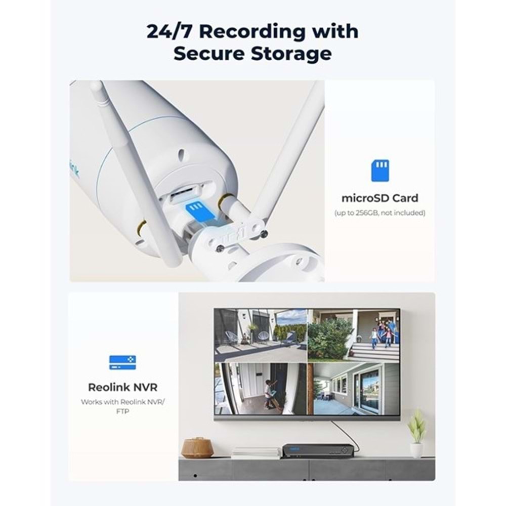 REOLINK 8MP Bullet 2.8mm Wıfı Kablosuz IP Kamera IP67 RLC-810WA