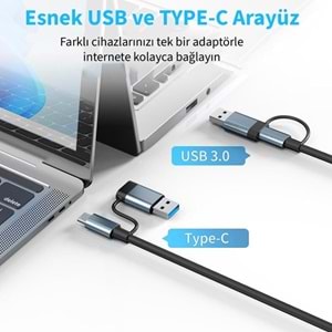 INCA IUTP-03T Gigabit TypeC Ethernet Çoklayıcı Hub