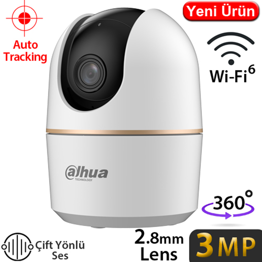 DAHUA 3MP Küp 2.8mm Wıfı Kablosuz IP Kamera HPT1330DA-STW