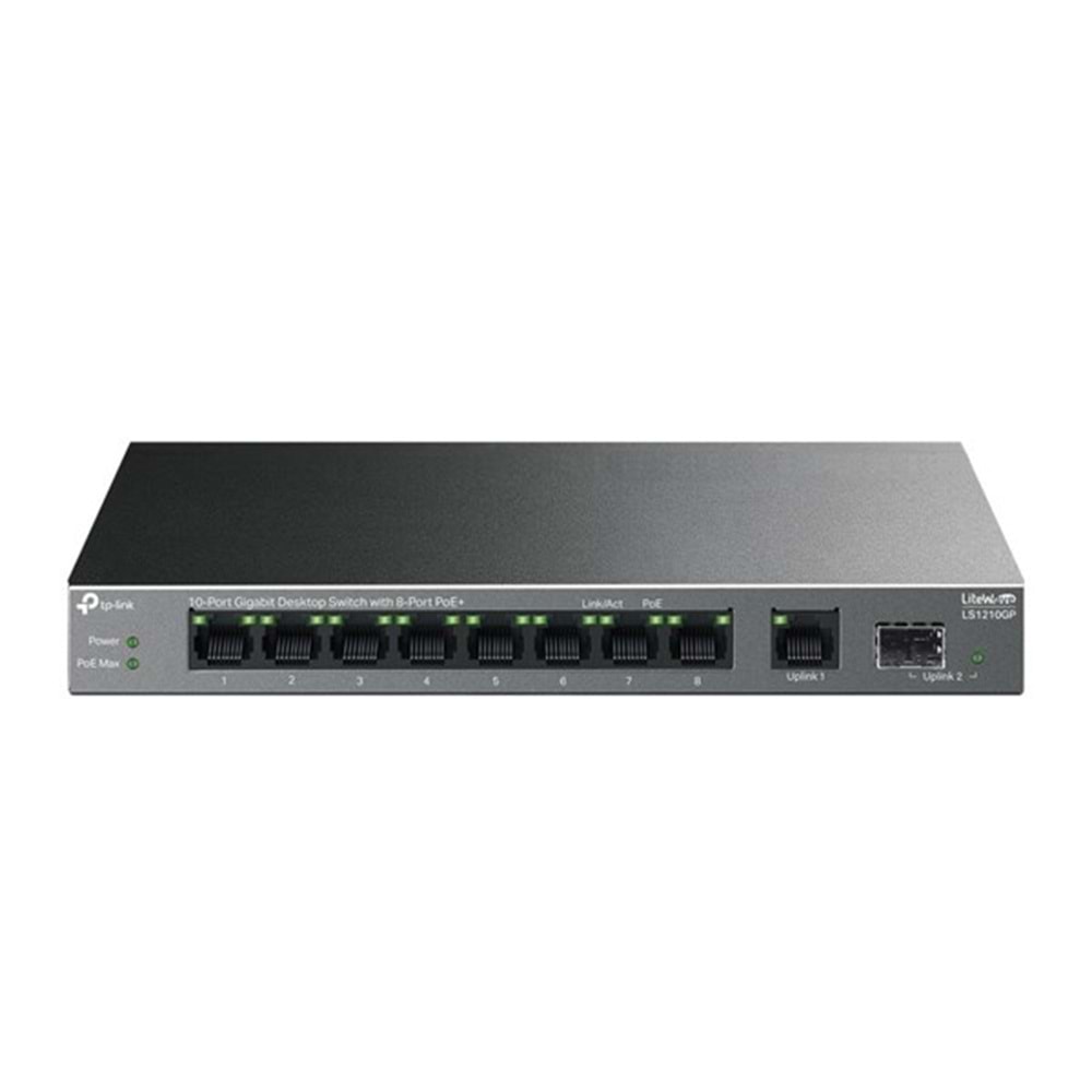 TP-LINK 8port PoE 60w Gigabit Yönetilemez Switch LS1210GP