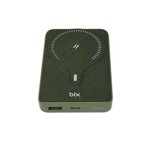 BIX 10000mAh BXPB105-GRE 22.5W-15W Kablosuz Powerbank Yeşil