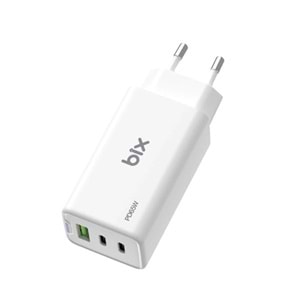BIX BX3P66G-WE 65W ŞARJ ADAPTÖR TYPE-C/USB Beyaz