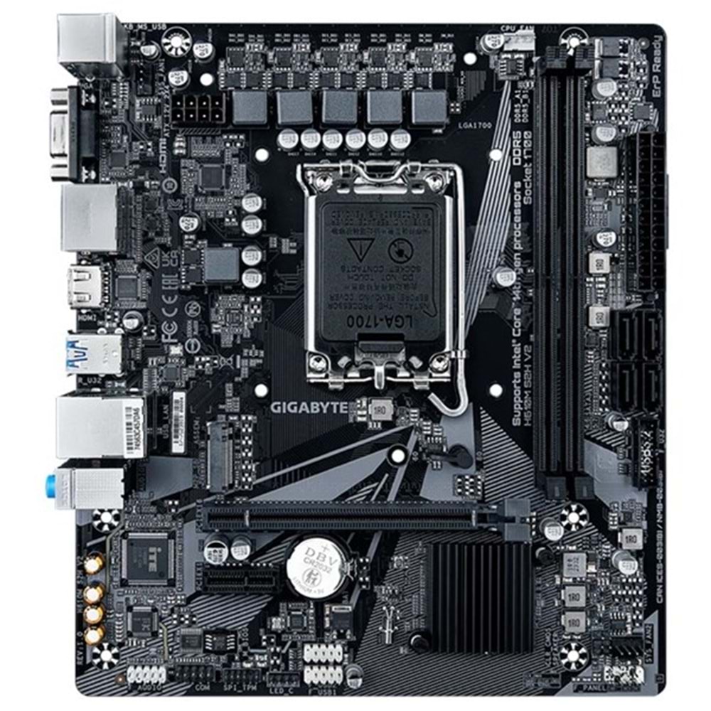 GIGABYTE H610M S2H v2 - DDR5 HDMI DVI DP PCIe 16X v4.0 1700p mATX