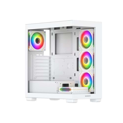 GAMEBOOSTER 750W 80+ BRONZE Seaview A7505W Gaming Mid-Tower PC Kasası Beyaz