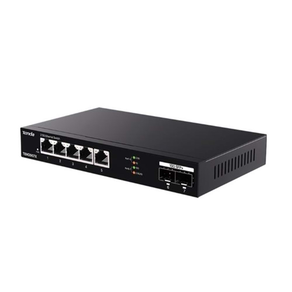 TENDA 5port 2.5-Gigabit 2-SFP 10GbE Yönetilemez Switch TEM2007X