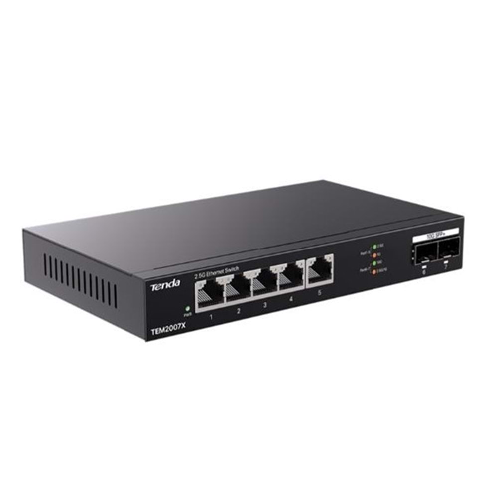 TENDA 5port 2.5-Gigabit 2-SFP 10GbE Yönetilemez Switch TEM2007X