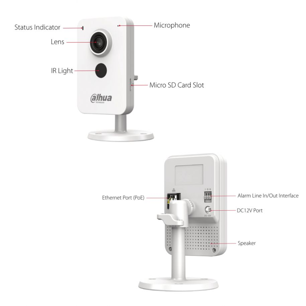 DAHUA 4MP Küp 2.8mm Wıfı Kablosuz IP Kamera DH-IPC-K1430K-STW