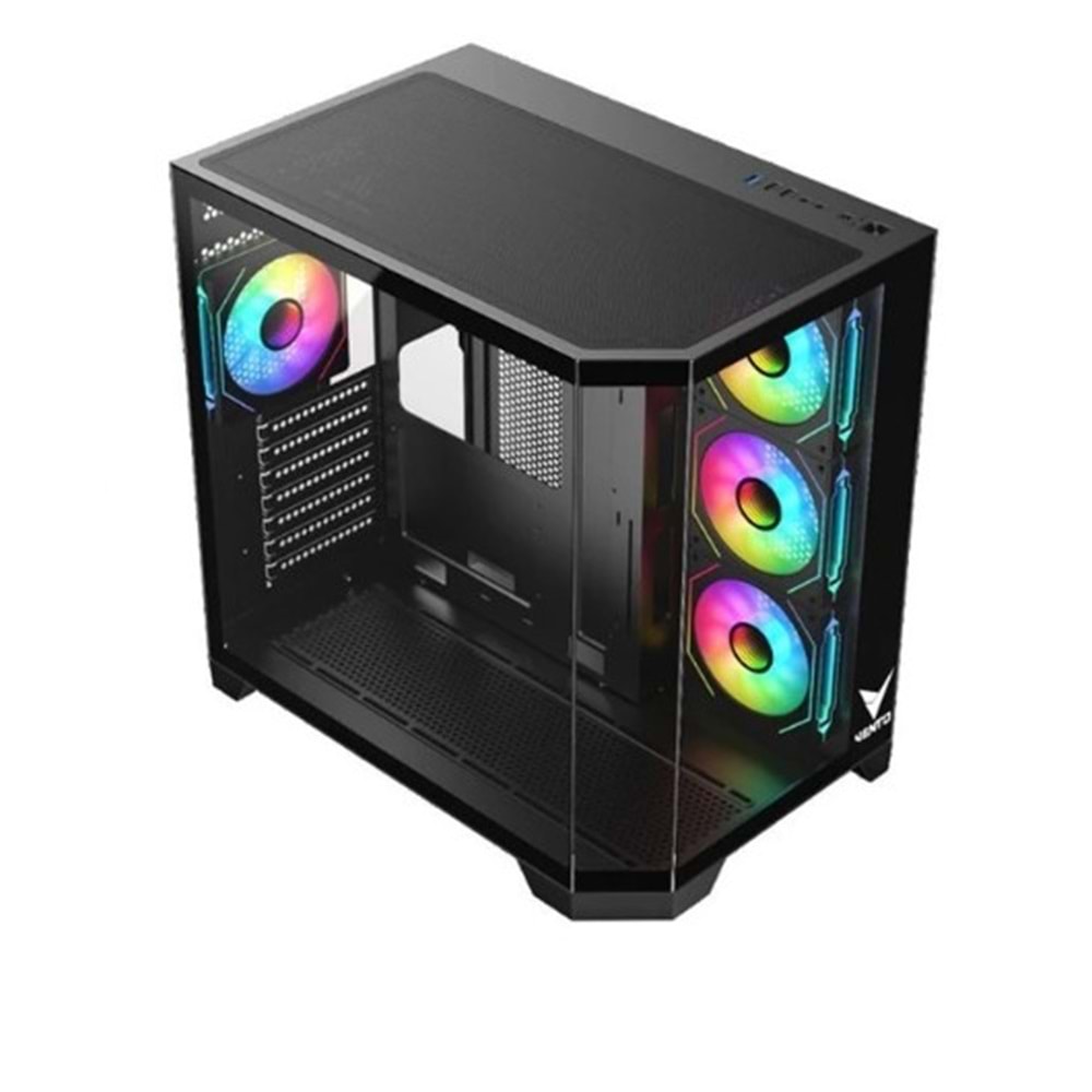 VENTO 850w 80+ BRONZE VG4204FA Panoramik Gaming EATX PC Kasası Siyah