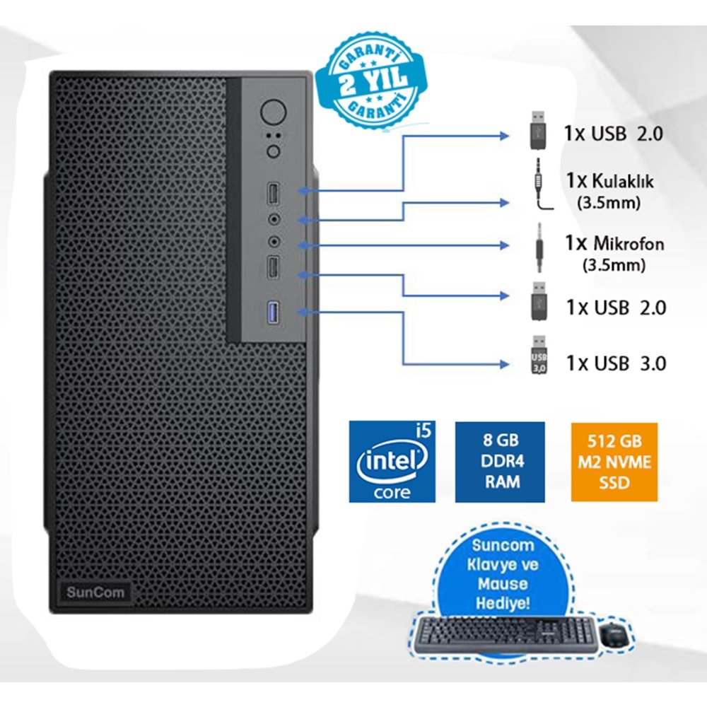 SUNCOM CORE i5 7500 8GB- 512GB SSD- FDOS / Force SC3-137