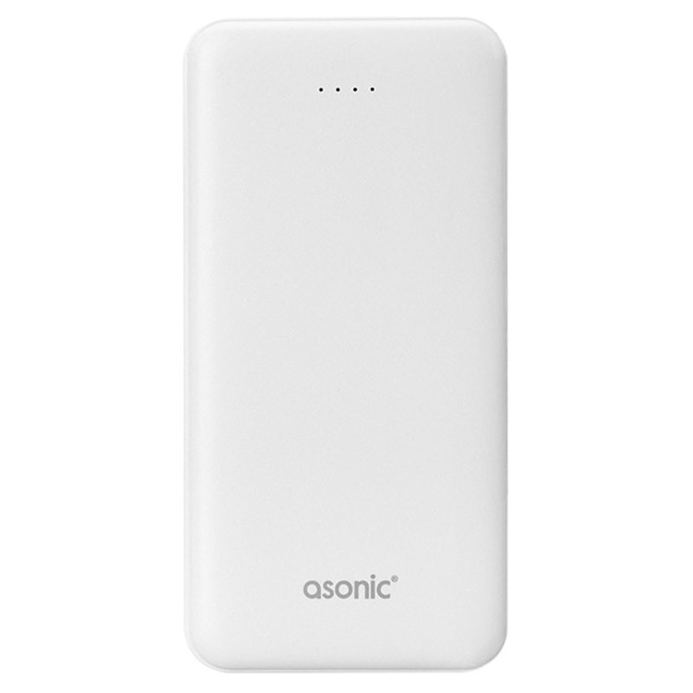 Asonic AS-P10 10000mAh 2*USB Output Powerbank Beyaz Taşınabilir Pil Şarj Cihazı