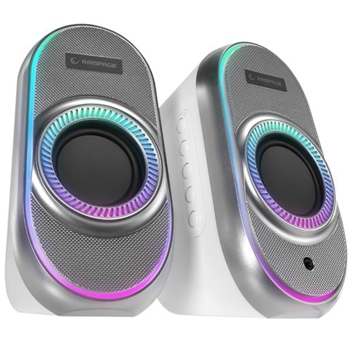 Rampage RMS-X3 2.0 6W Bluetooth Beyaz Multimedia RGB Işıklı Gaming USB Speaker