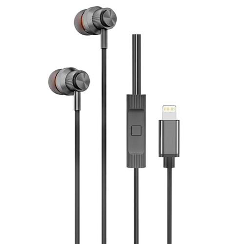 Hytech HY-XBK59 Siyah iPhone Telefon Uyumlu Lightning Konnektörlü Metal Bluetooth Kulaklık