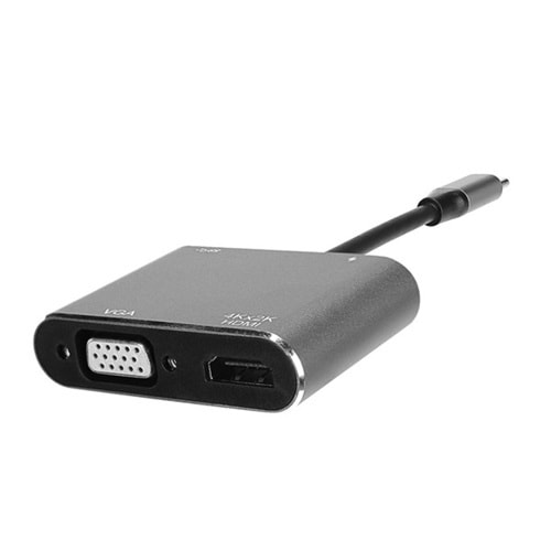HYTECH HY-USBC22 Type C-HDMI-VGA-USB 3.0 4K Çevirici Görüntü Adaptörü