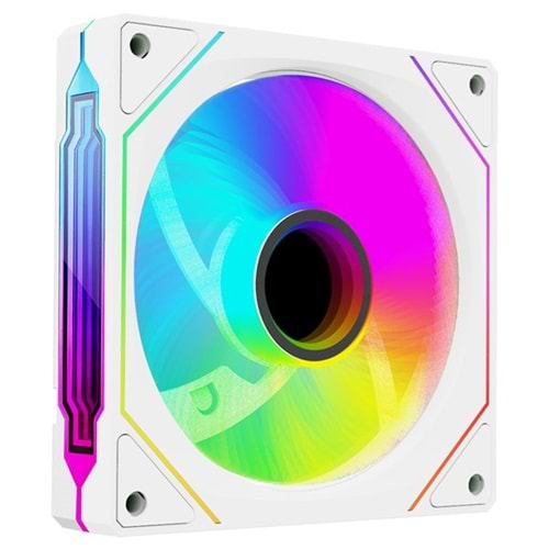 Rampage 7C-120B 120*120*25mm Double Ring Aynalı ARGB Beyaz Kasa Fanı