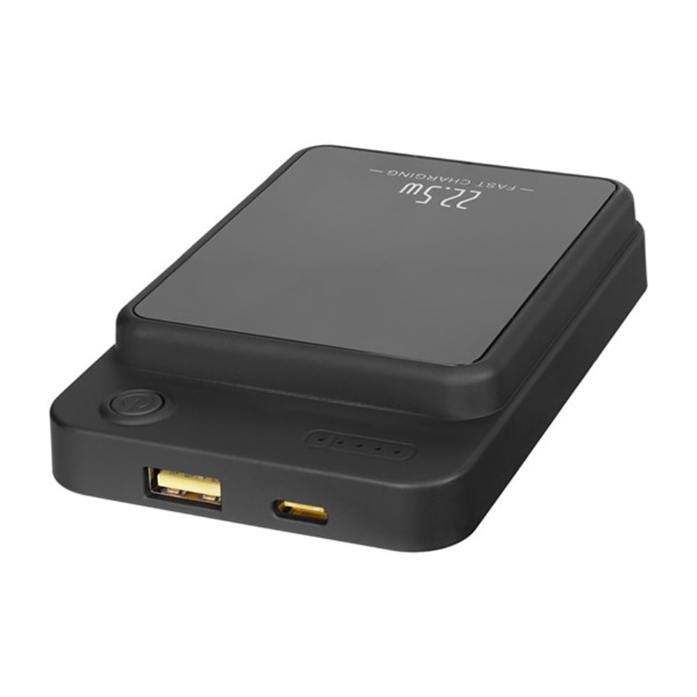 S-LINK M1021 10000mAh Magsafe 15W HSC22.5W+PD20W+QC3.0 Siyah LCD Taşınabilir Şarj Cihazı Powerbank