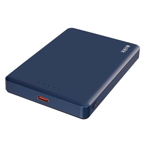 S-LINK MG110 10000mAh PD20W Magsafe 15W Kablosuz Type-C Mavi Taşınabilir Metal Şarj Cihazı Powerbank