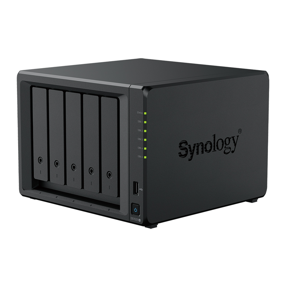 SYNOLOGY 5diskli Ryzen V1500B 8GB RAM-2.5Gbe Nas Server DS1525 PLUS