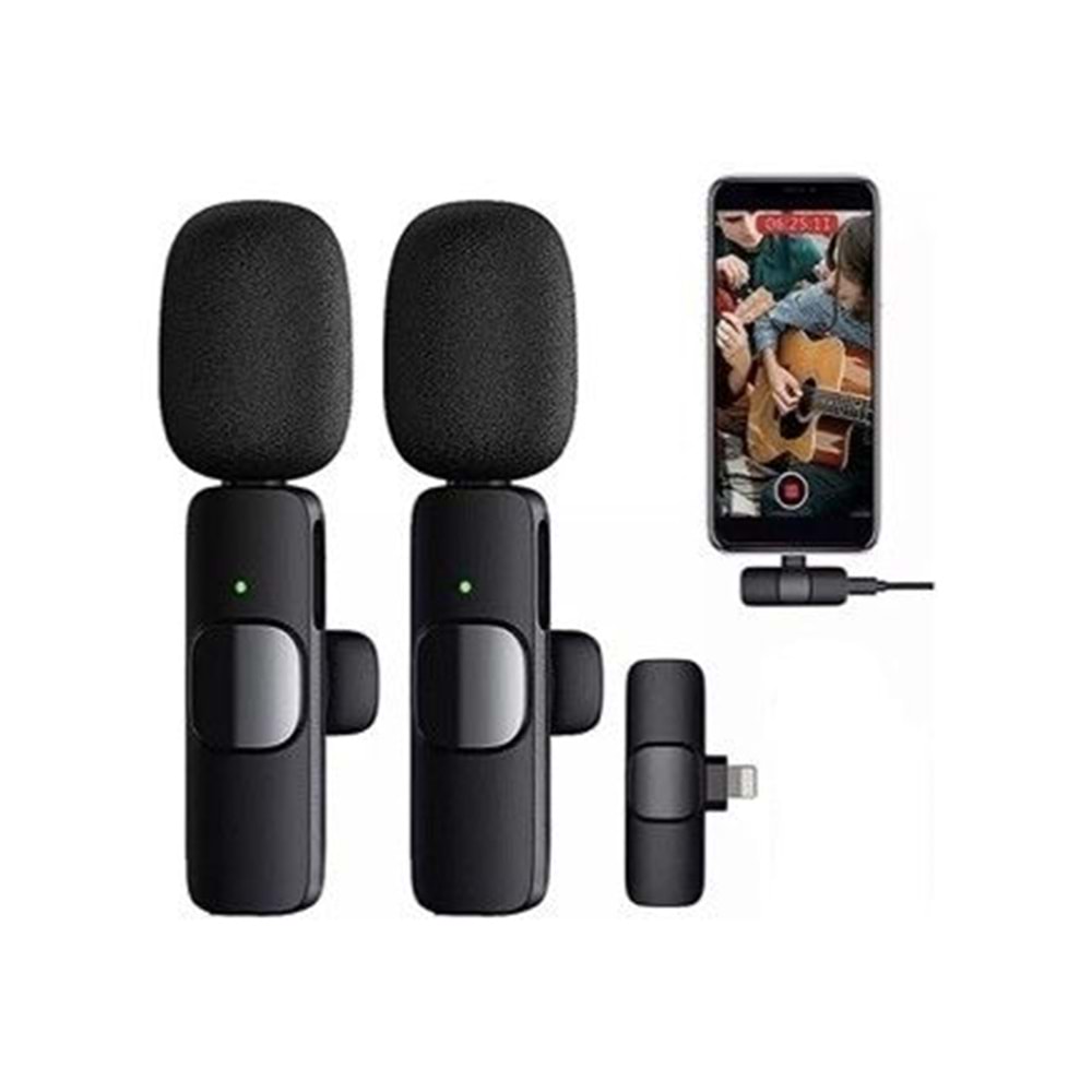 Daytona K9-L2 Kablosuz lightning 2'li yaka mikrofonu