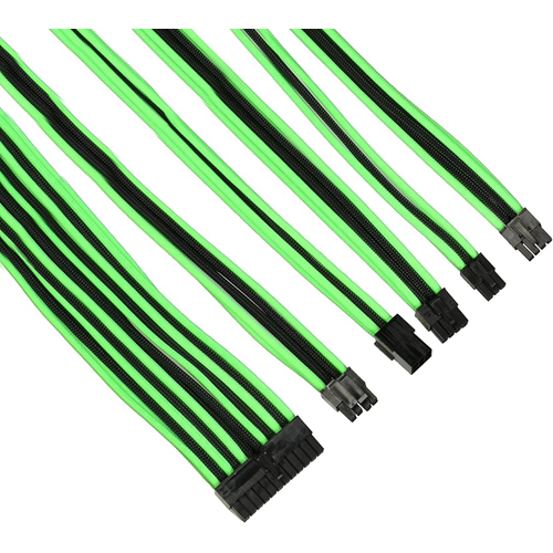 THERMALTAKE TtMod AC-034-CN1NAN-A1 Yeşil/Siyah Power Supply Sleeved Kablo Seti (16 AWG)