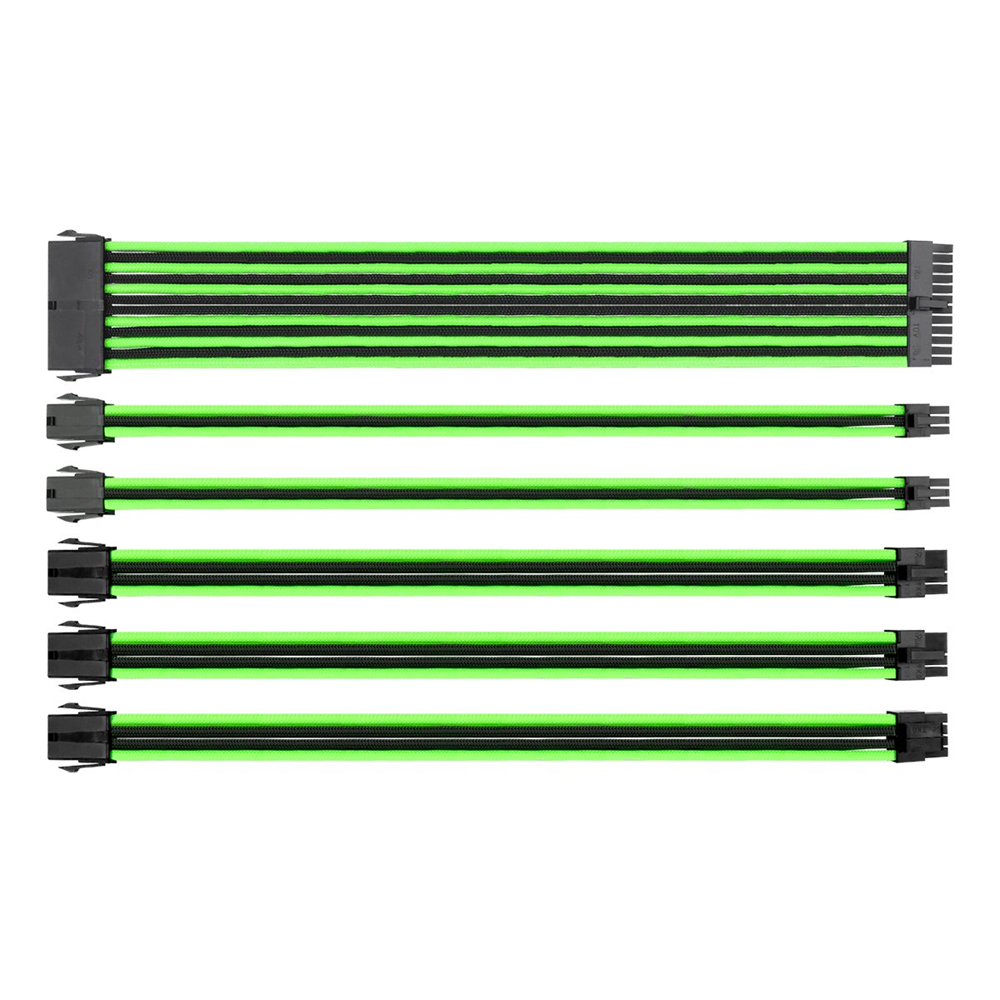 THERMALTAKE TtMod AC-034-CN1NAN-A1 Yeşil/Siyah Power Supply Sleeved Kablo Seti (16 AWG)