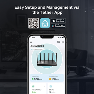 TP-LINK ARCHER BE400 WIFI7 BE6500 Çift Bant Router