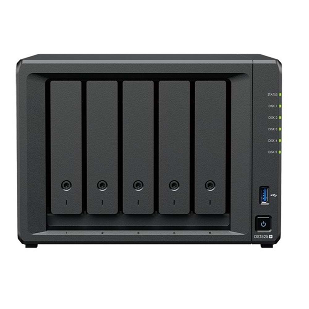 SYNOLOGY DS1525 PLUS RYZEN V1500B 32GB RAM- 5-diskli Nas Server (Disksiz)