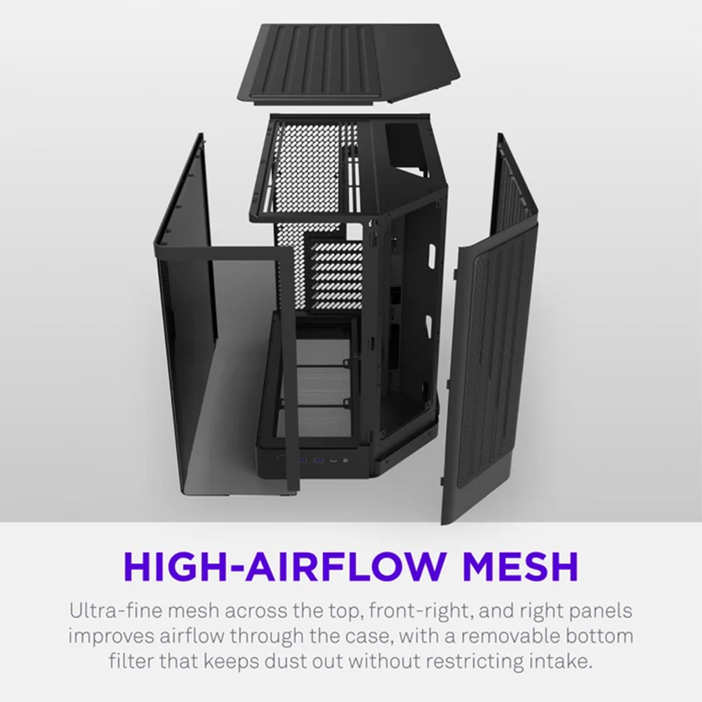 NZXT H6 RGB+ CC-H62FB-P1 Dual-Chamber Gaming Mid-Tower PC Kasası