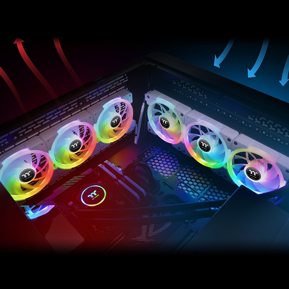 THERMALTAKE 120MM SWAFAN EX12 ARGB Kasa Fanı+Kontrolcü 3'lü set beyaz