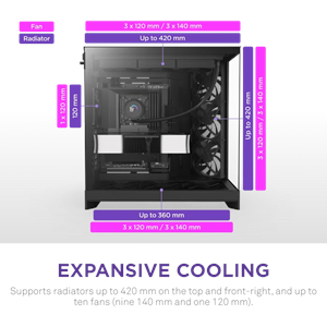 NZXT H9 FLOW CM-H92FB-01 Gaming Mid Tower PC Kasası 