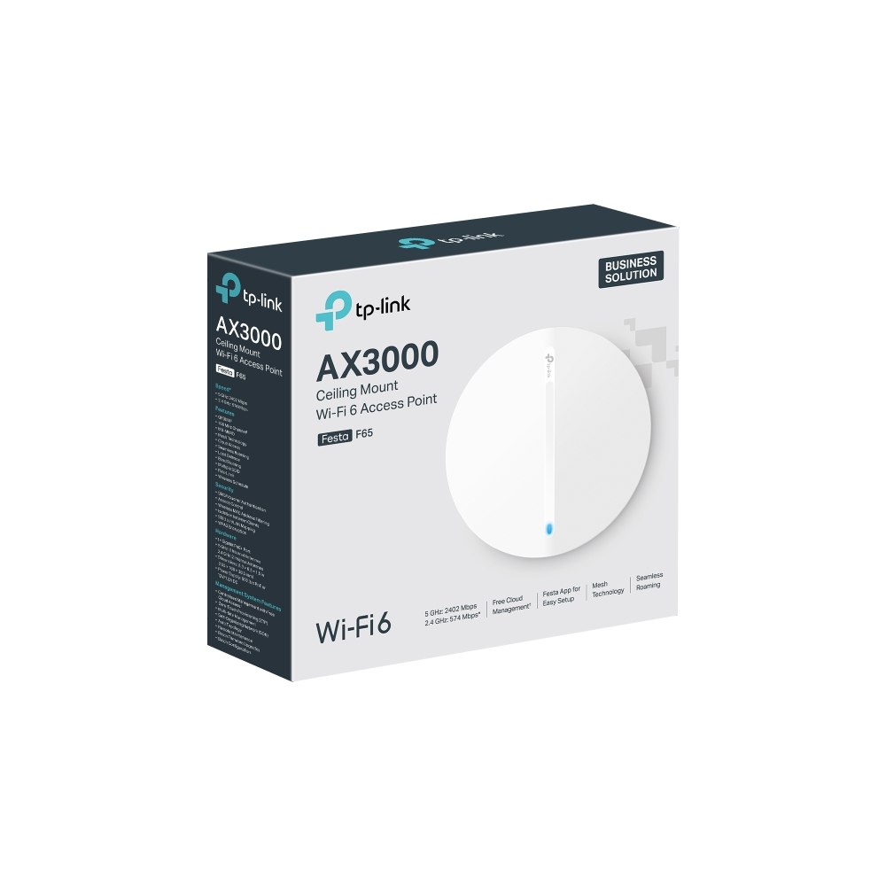 TP-LINK FESTA F65 WIFI5 AC1200 Gigabit Kurumsal Access Point Tavan Tipi