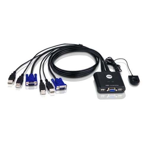 Aten-CS22U 2'li Otomatik USB KVM Switch kablolarıy