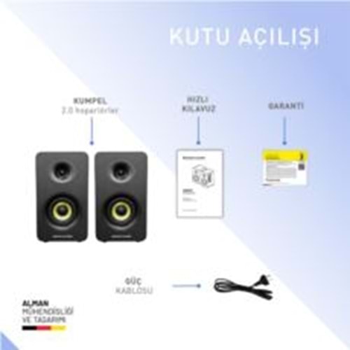Thonet & Vander KUMPEL 2.0 50W Siyah Speaker - 2.0 Sistem - 50W RMS