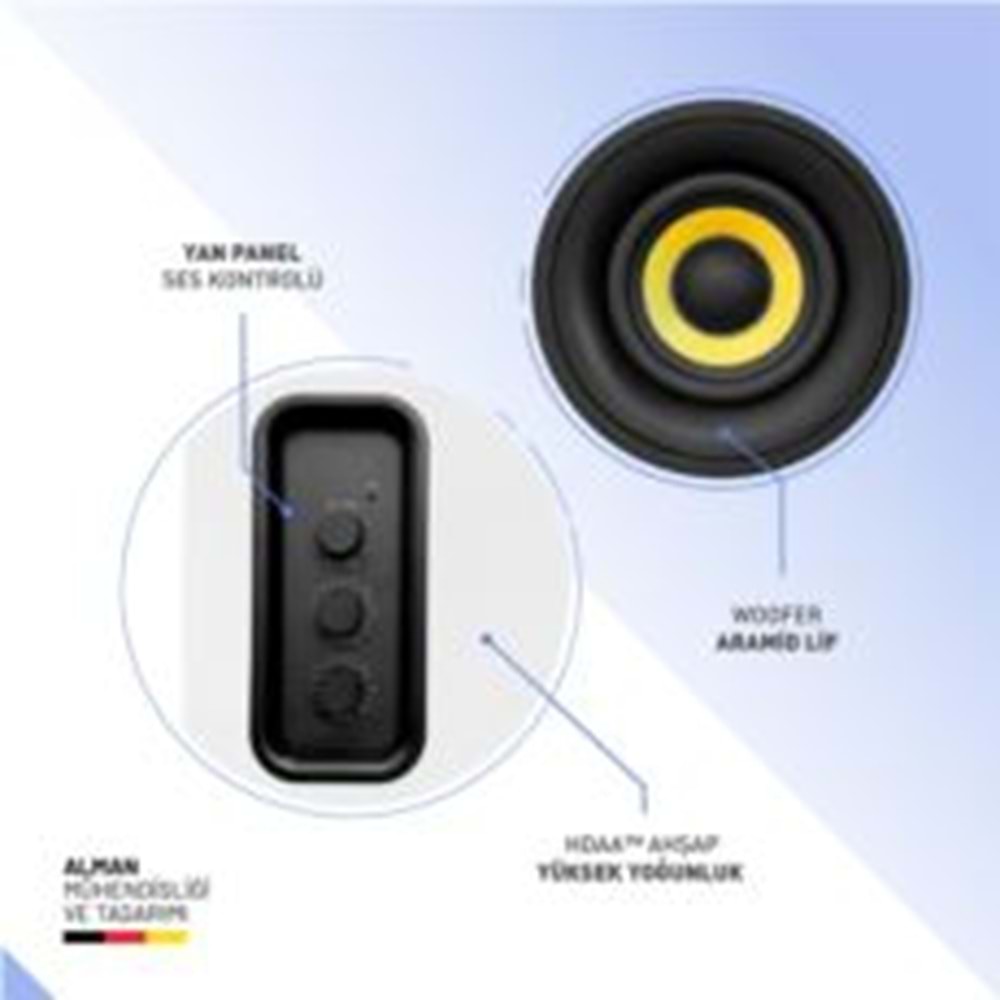 Thonet & Vander KUMPEL 2.0 50W Siyah Speaker - 2.0 Sistem - 50W RMS
